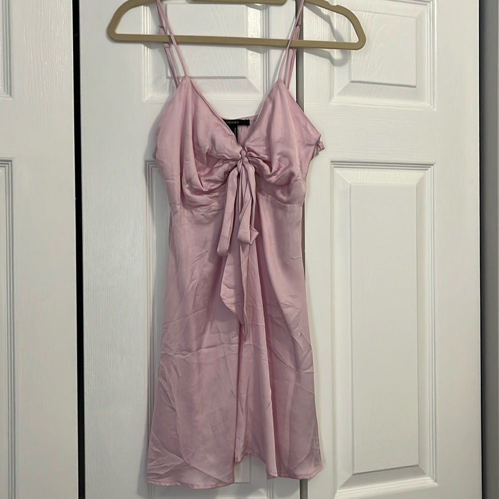 Pink satin dress